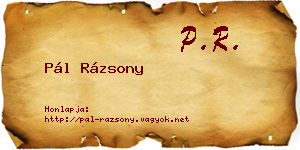 Pál Rázsony névjegykártya